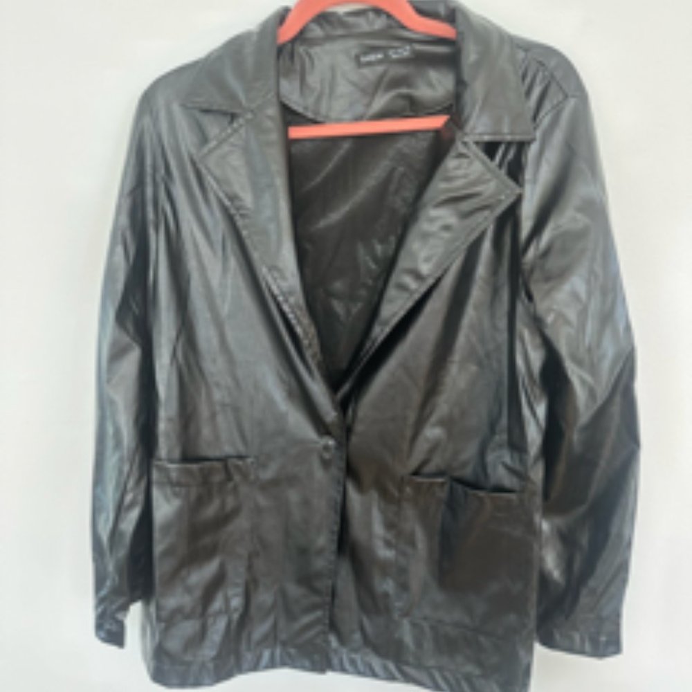 Shein Fake Leather Blazer Size Medium